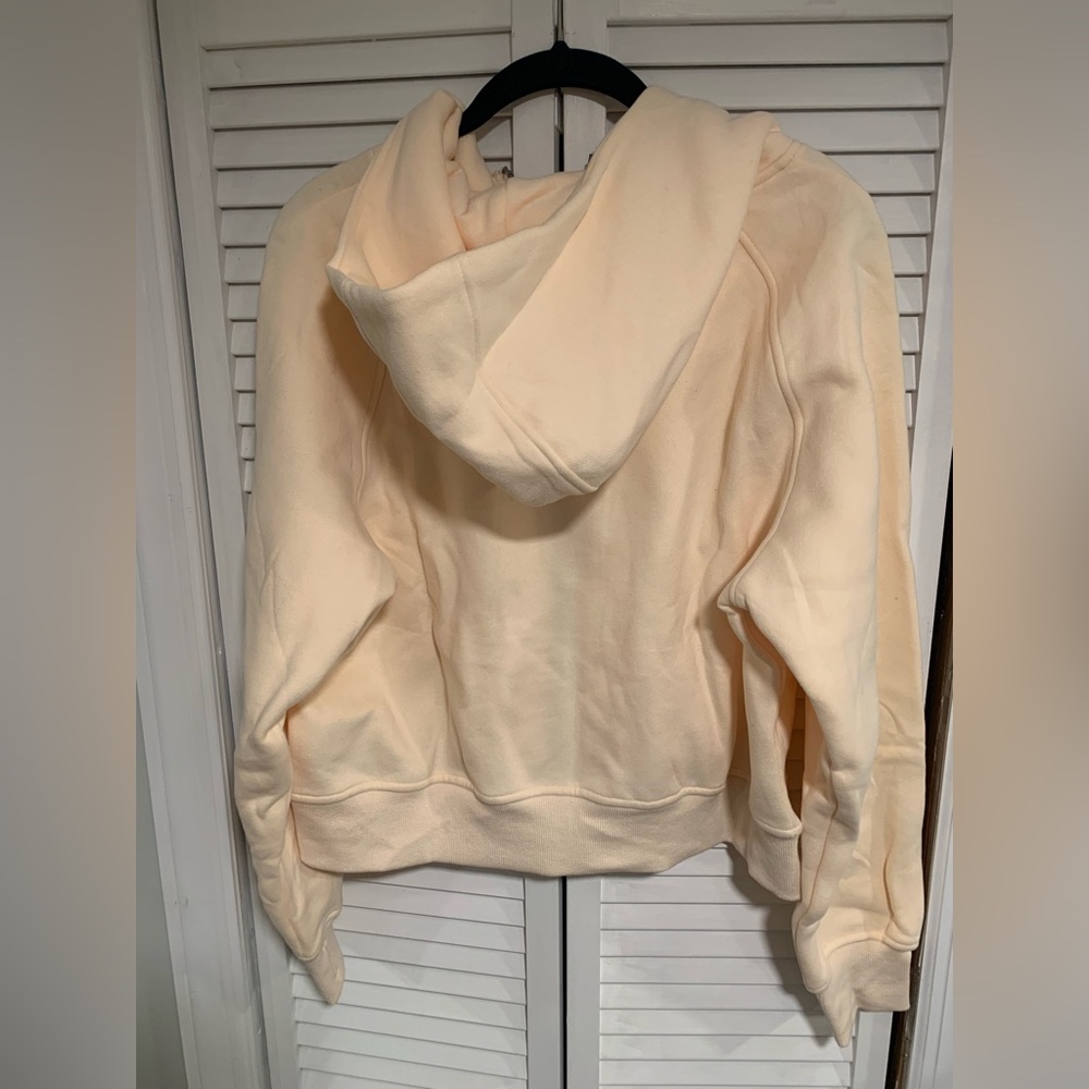 Peach colored zip-up sweatshirt, women’s size M - Picture 4 of 5